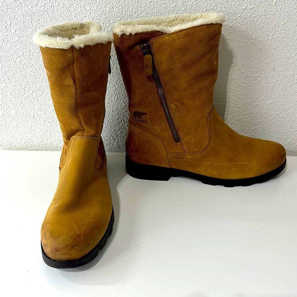 Sorel Emelie Foldover Boot in Camel‎ Brown Sz 11